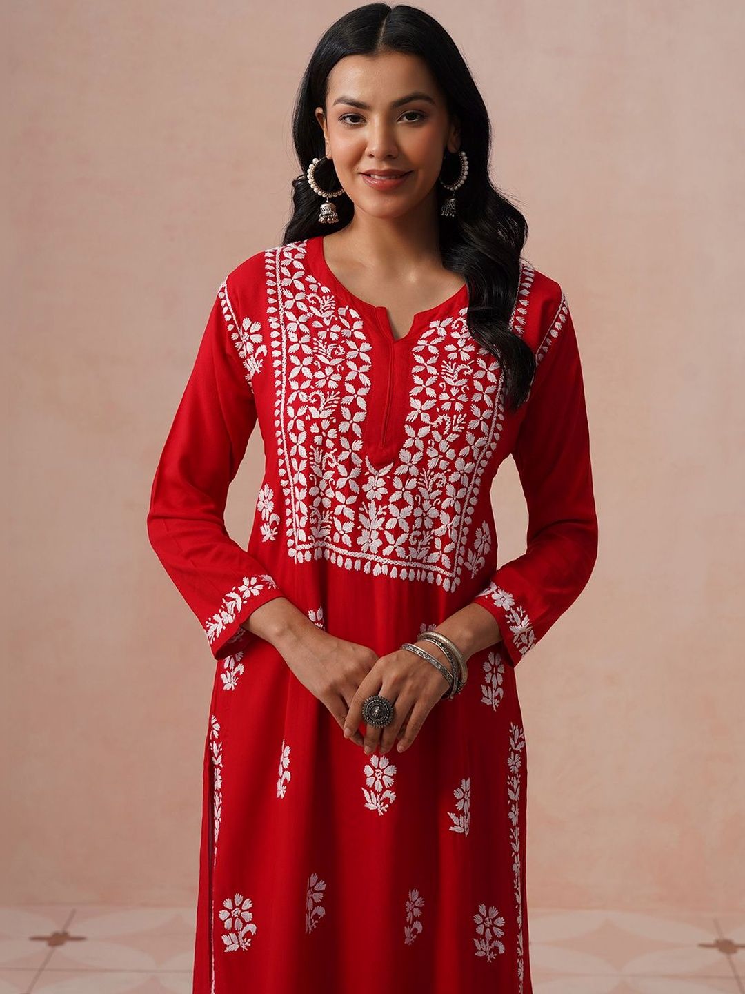 House of Chikankari Women Embroidered Chikankari Kurta