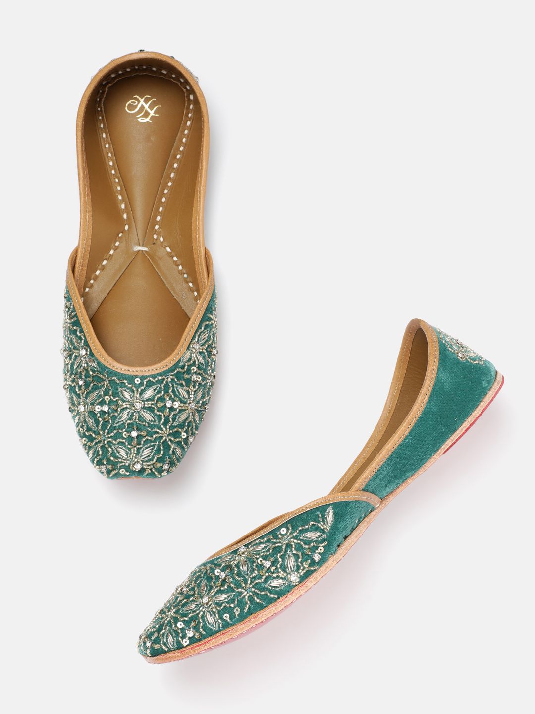 House of Pataudi Women Ethnic Embellished Mojaris