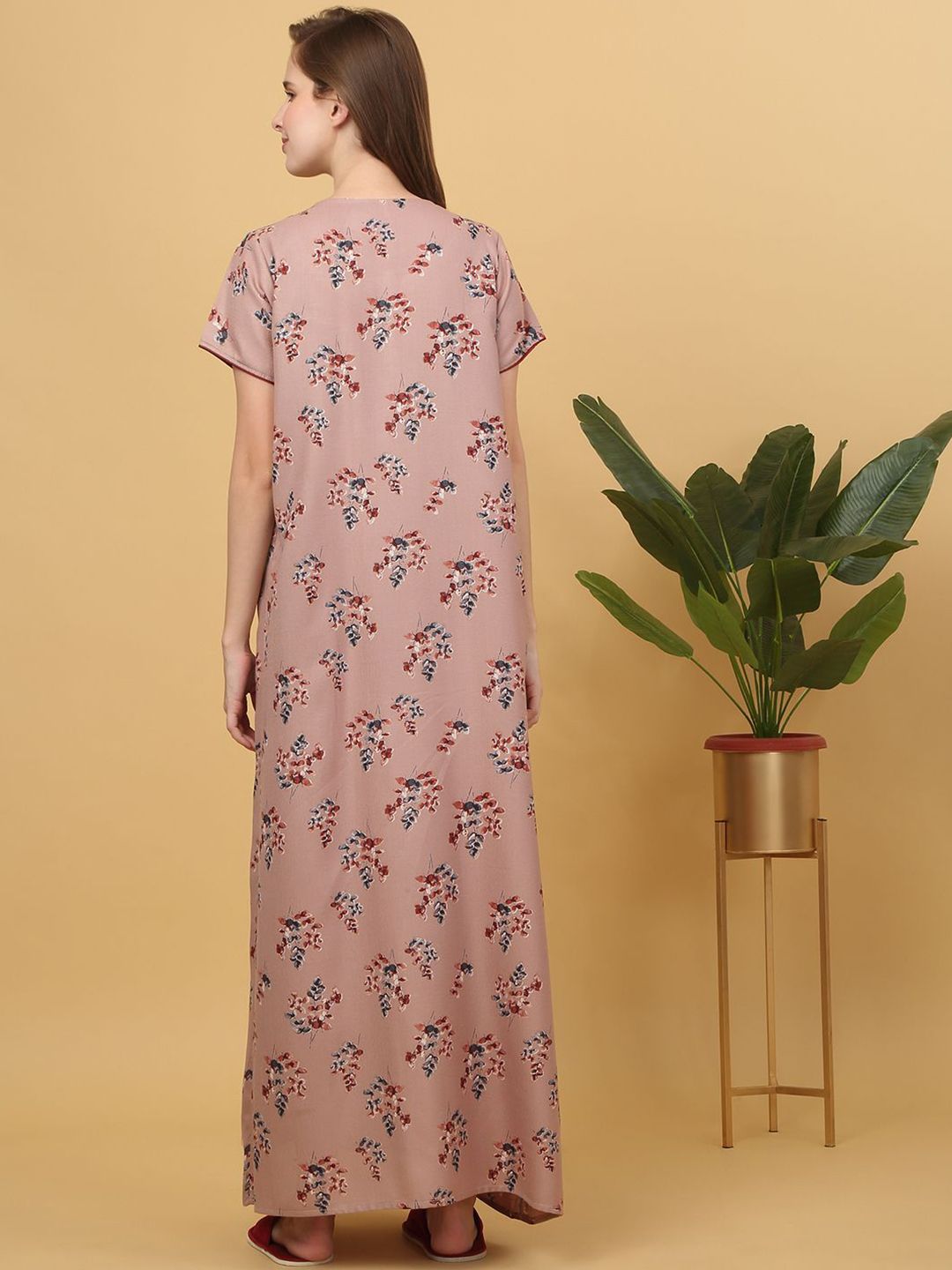 Sweet Dreams Printed pure cotton Maxi Nightdress
