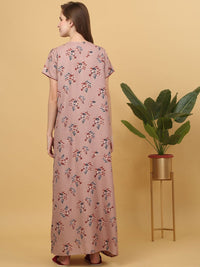 Sweet Dreams Printed pure cotton Maxi Nightdress