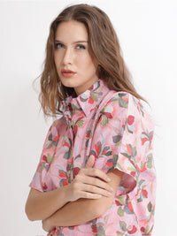 RAREISM Floral Printed Shirt Styled Cotton Top