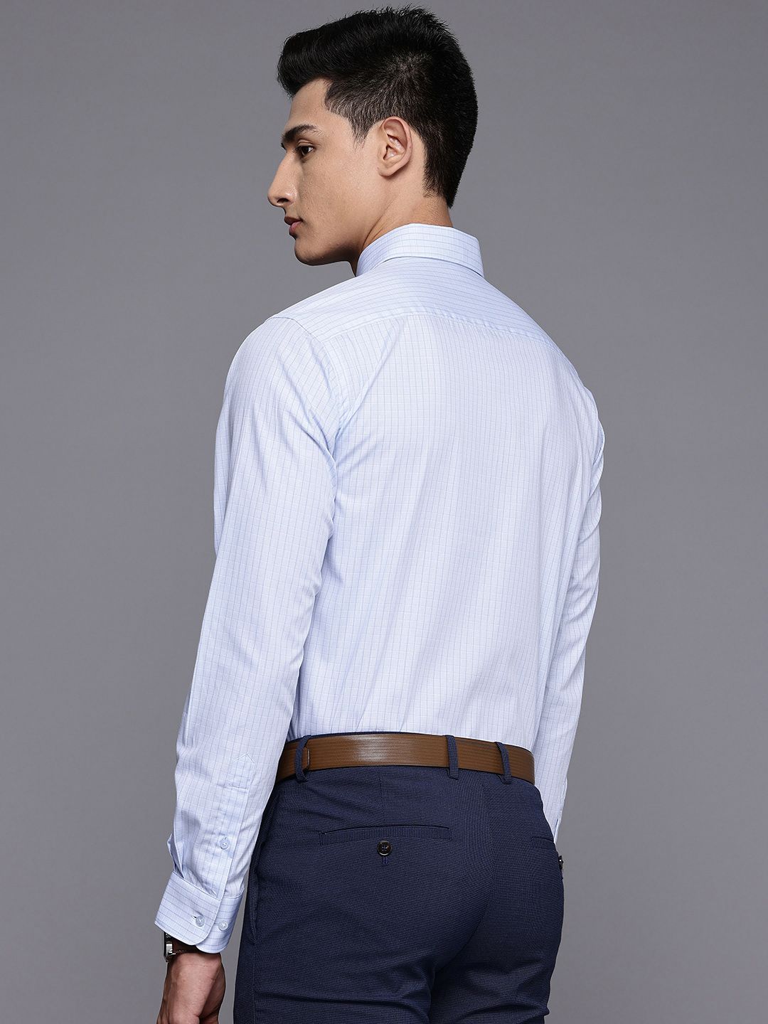 Raymond Pure Cotton Slim Fit Checked Formal Shirt
