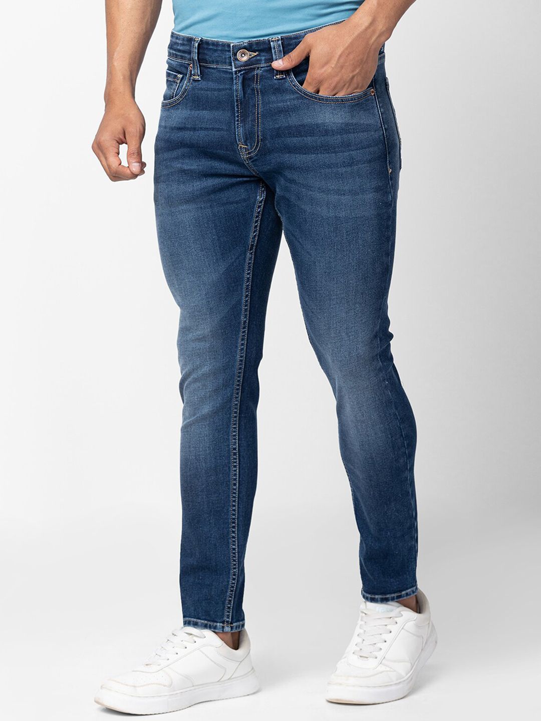 SPYKAR Men Tapered Fit Light Fade Stretchable Cotton Jeans