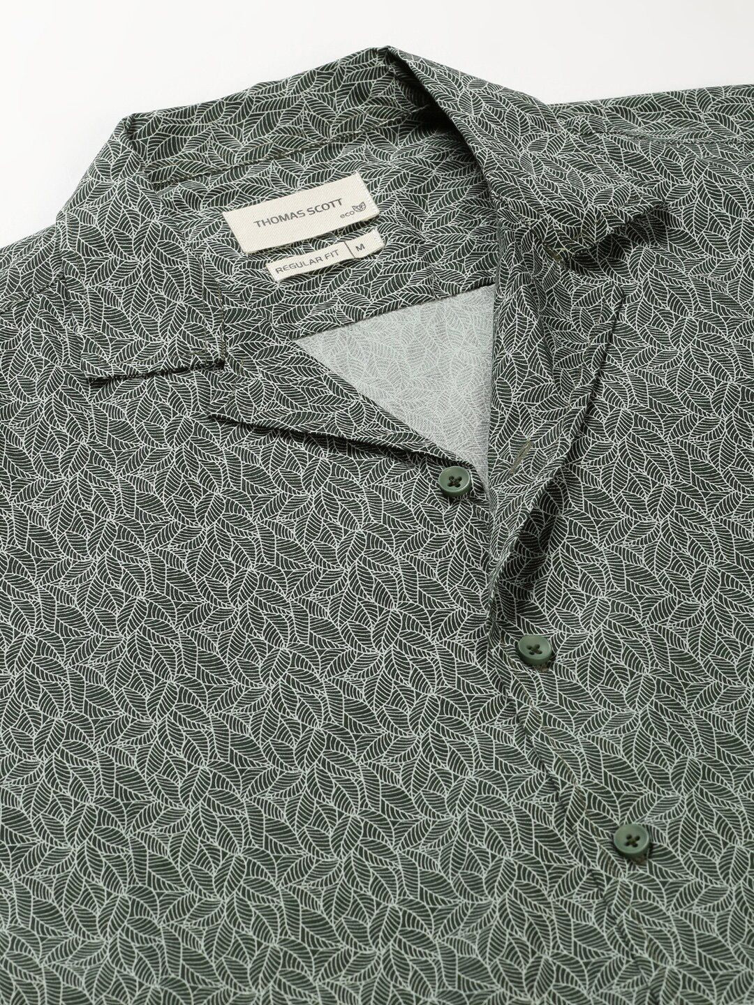 Thomas Scott Classic Floral Printed Cuban Collar Cotton Casual Shirt