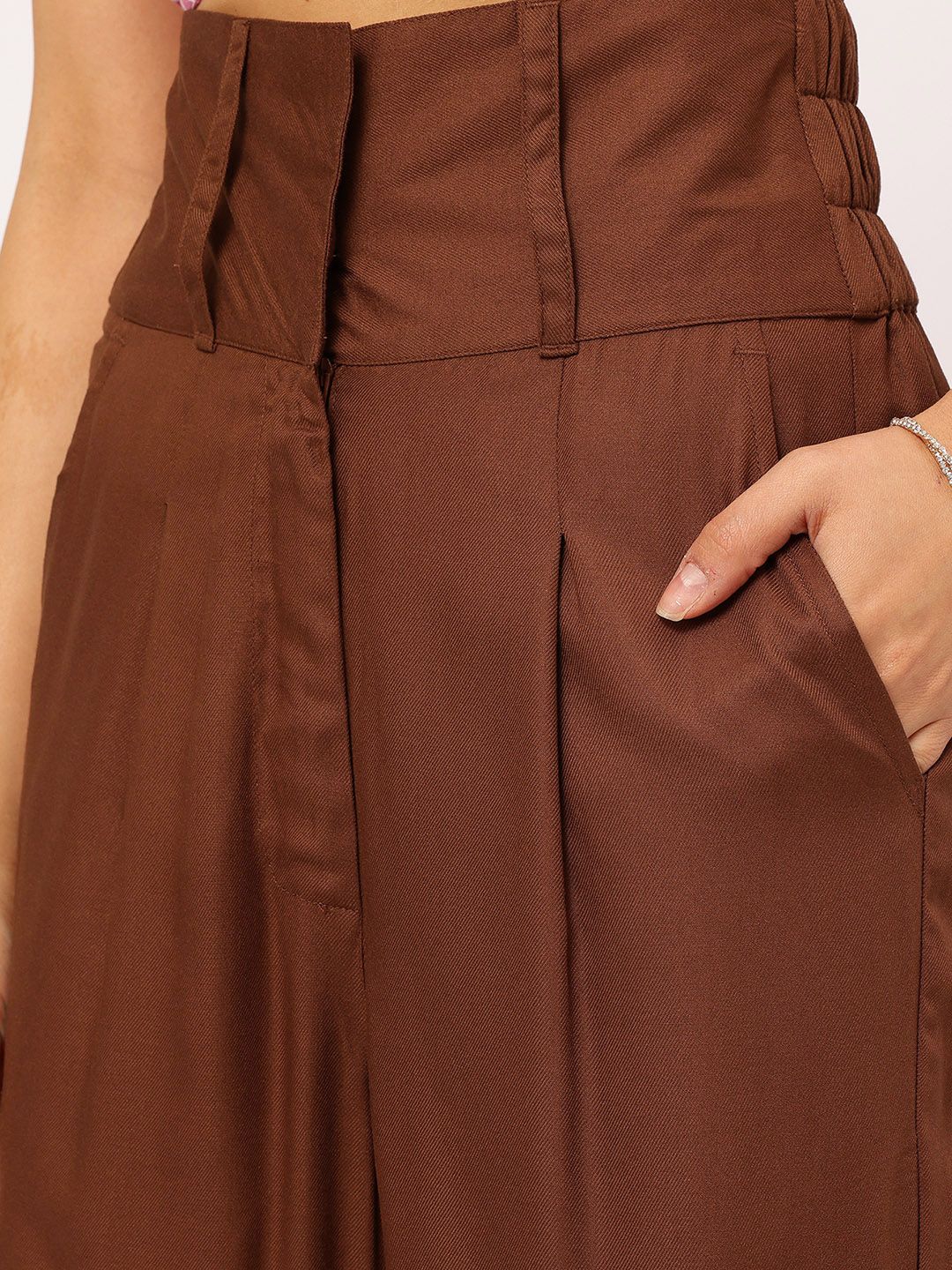 DressBerry Women Flare Flair Wide Waistband Trousers