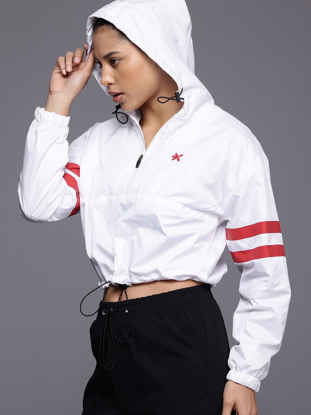 HRX by Hrithik Roshan Rapid-Dry Crop Hooded Jacket
