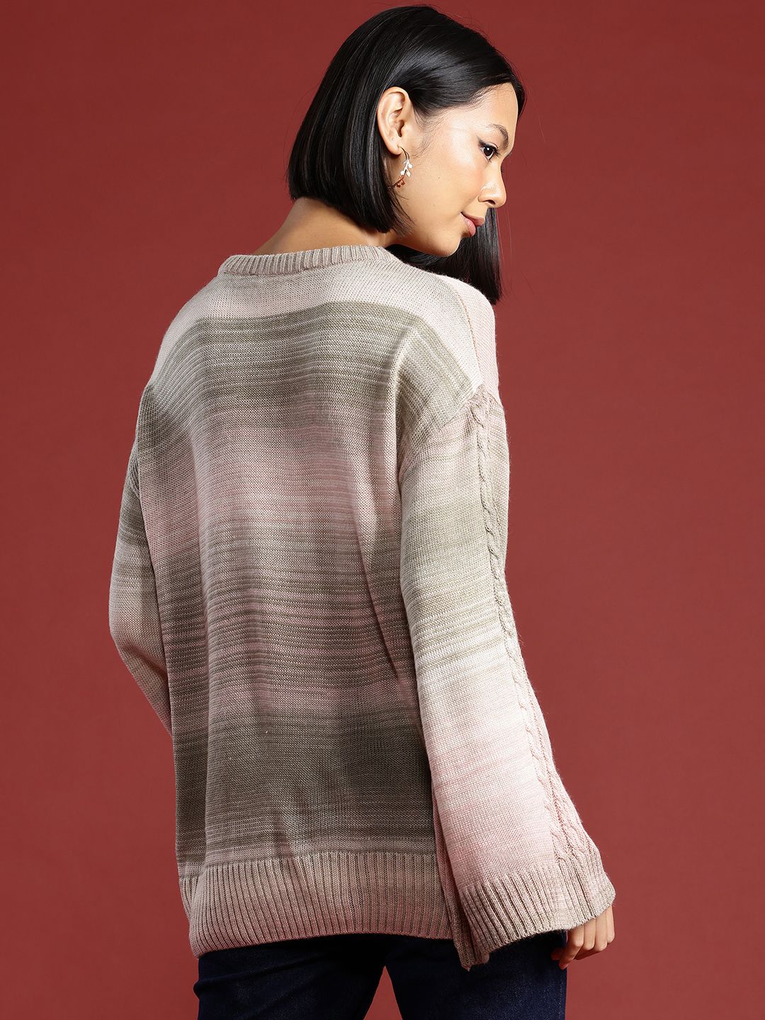 all about you Cable Knit Flared Sleeves Pullover