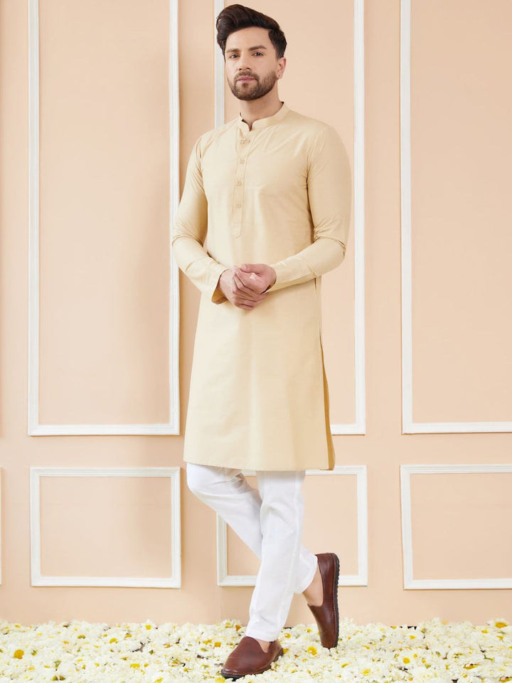 See Designs Mandarin Collar Pure Cotton Straight Kurta