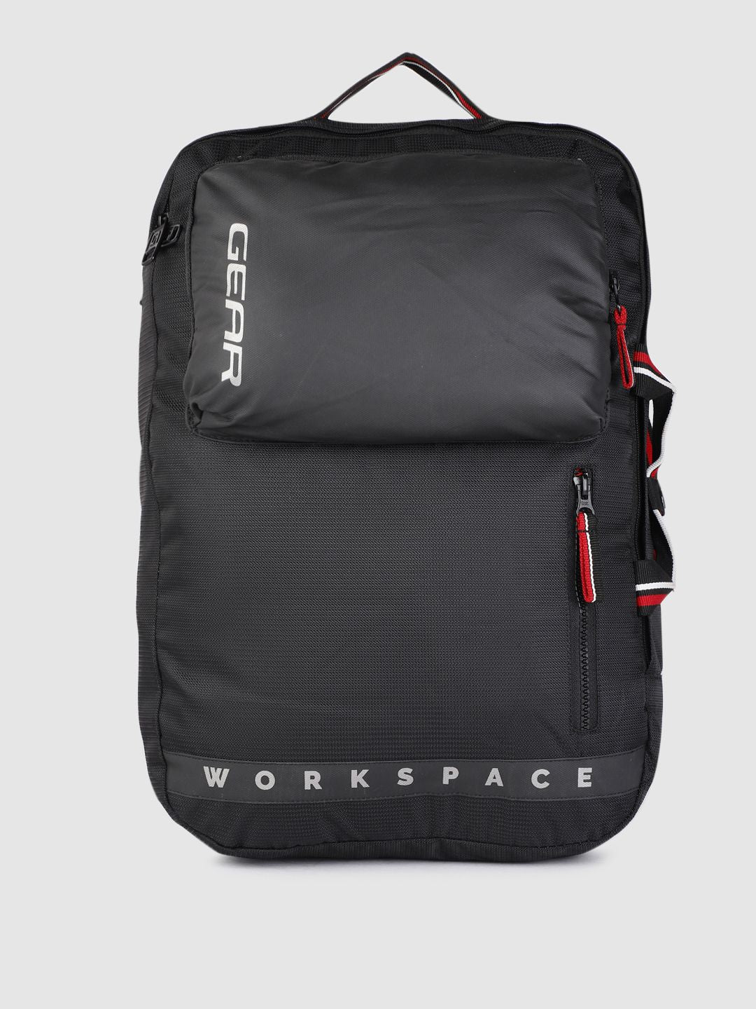 Gear Unisex Black Solid Workspace Hybrid Briefcase Backpack