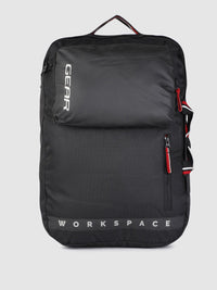 Gear Unisex Black Solid Workspace Hybrid Briefcase Backpack