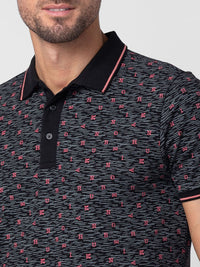 Being Human Men Pure Cotton Typography Printed Polo Collar T-shirt