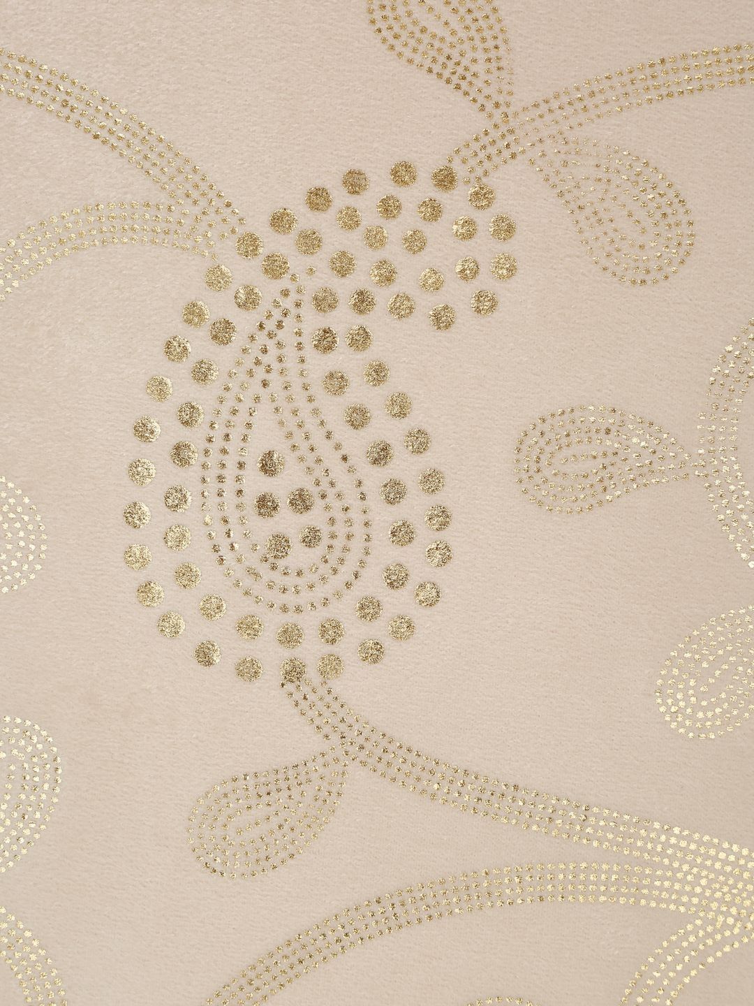 HOSTA HOMES Cream-Coloured & Gold-Toned Set of 2 Ethnic Motifs Velvet Square Cushion Covers