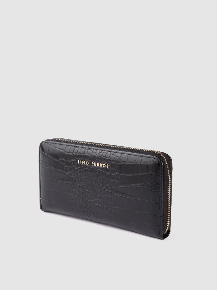 Lino Perros Women Croc Textured Zip Around Wallet