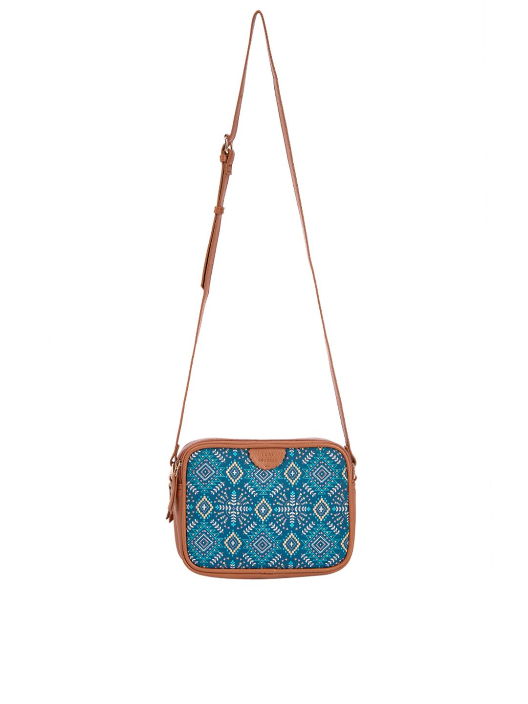 Teal oleh Chumbak Women Printed Canvas Sling Bag