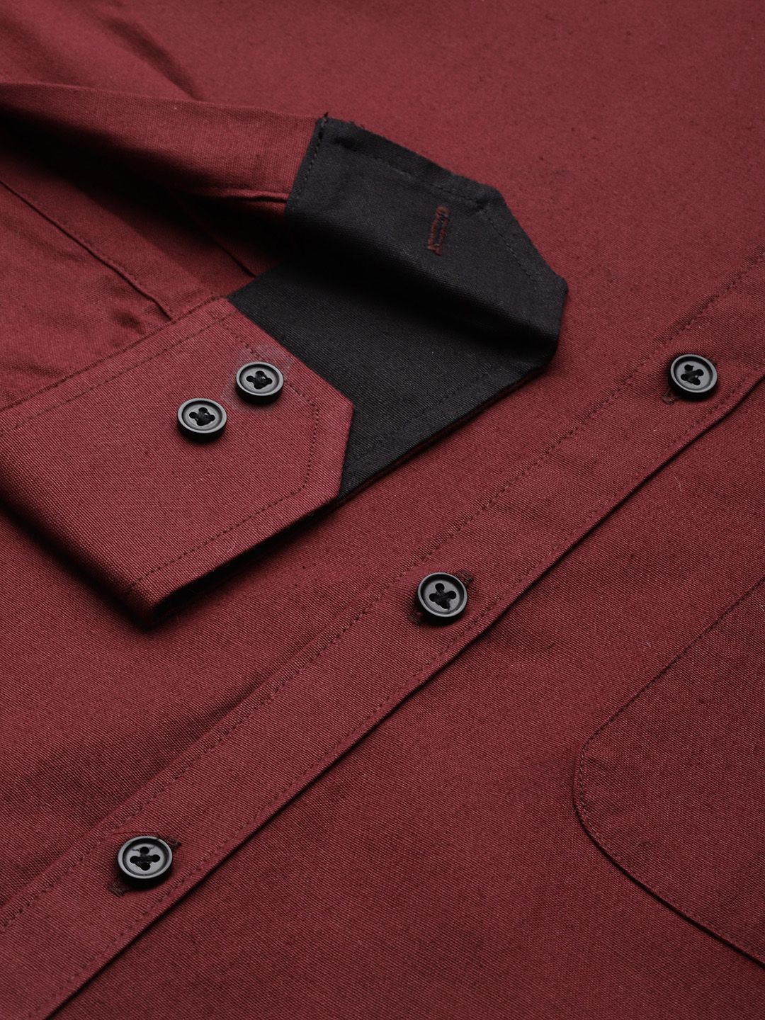 DENNISON Men Maroon Smart Slim Fit Casual Shirt