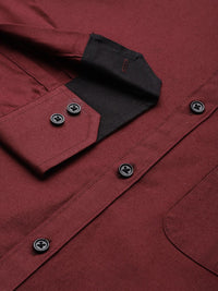 DENNISON Men Maroon Smart Slim Fit Casual Shirt
