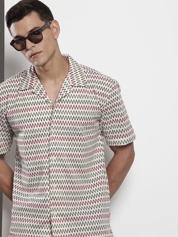 Lelaki Garage CO India santai sesuai dengan baju renda renda bertekstur baju perang