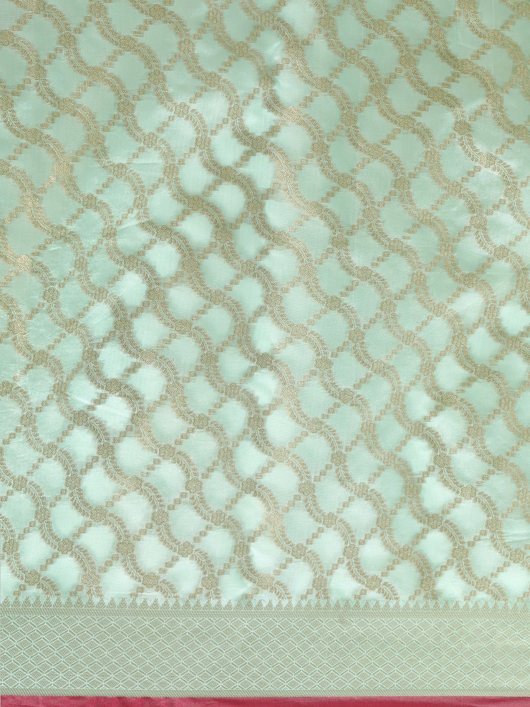 Saree mall Sea Green Silk Blend Banarasi Saree