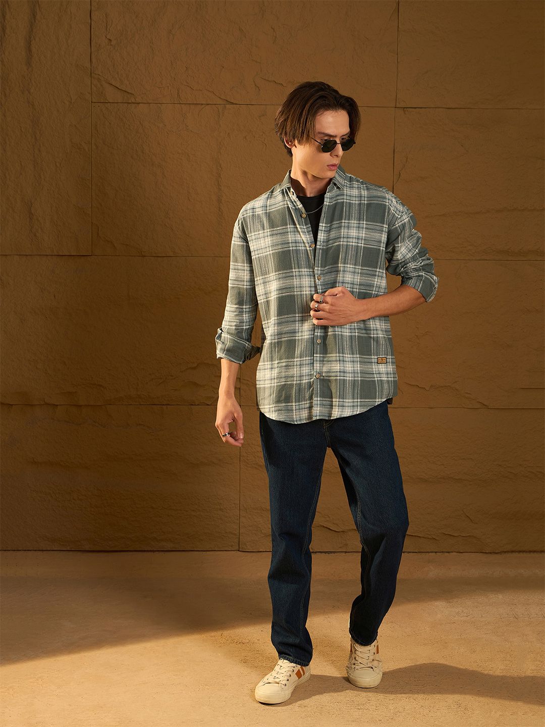 DENNISON Drop Shoulder Oversized Checked Shirt