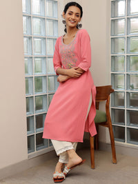 Libas Women Floral Yoke Design Sequinned Floral Kurta
