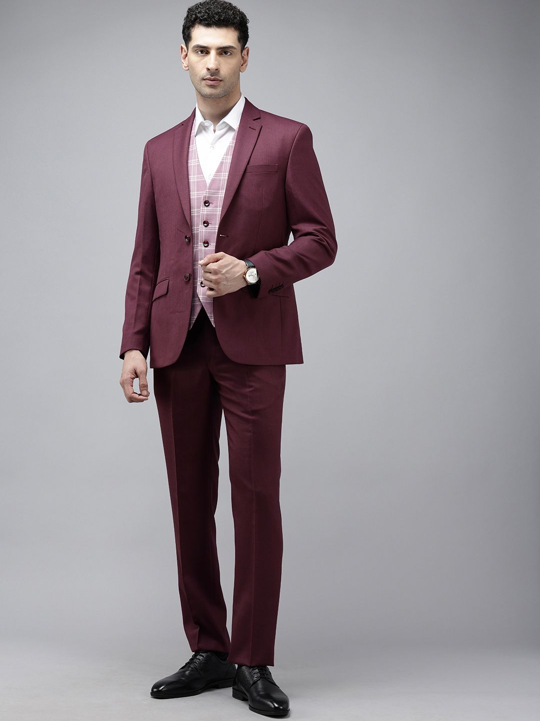 Park Avenue Super Slim Fit Notched Lapel Collar 3 Piece Party Suit