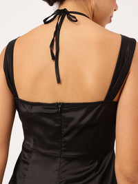 DressBerry Grunge Gal Chic Cut-outs Satin A-Line Mini Dress