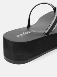 DressBerry Women Striped Flatform Heels with Glittery Effect