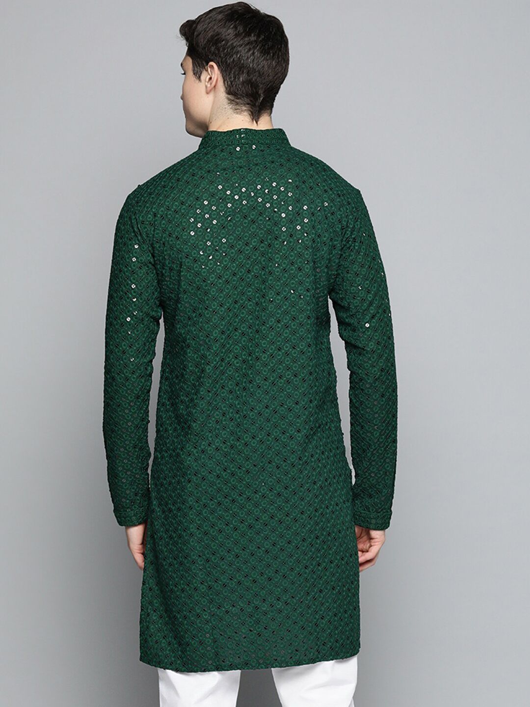 Jompers Men Chikankari Embroidered Cotton Kurta