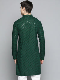 Jompers Men Chikankari Embroidered Cotton Kurta
