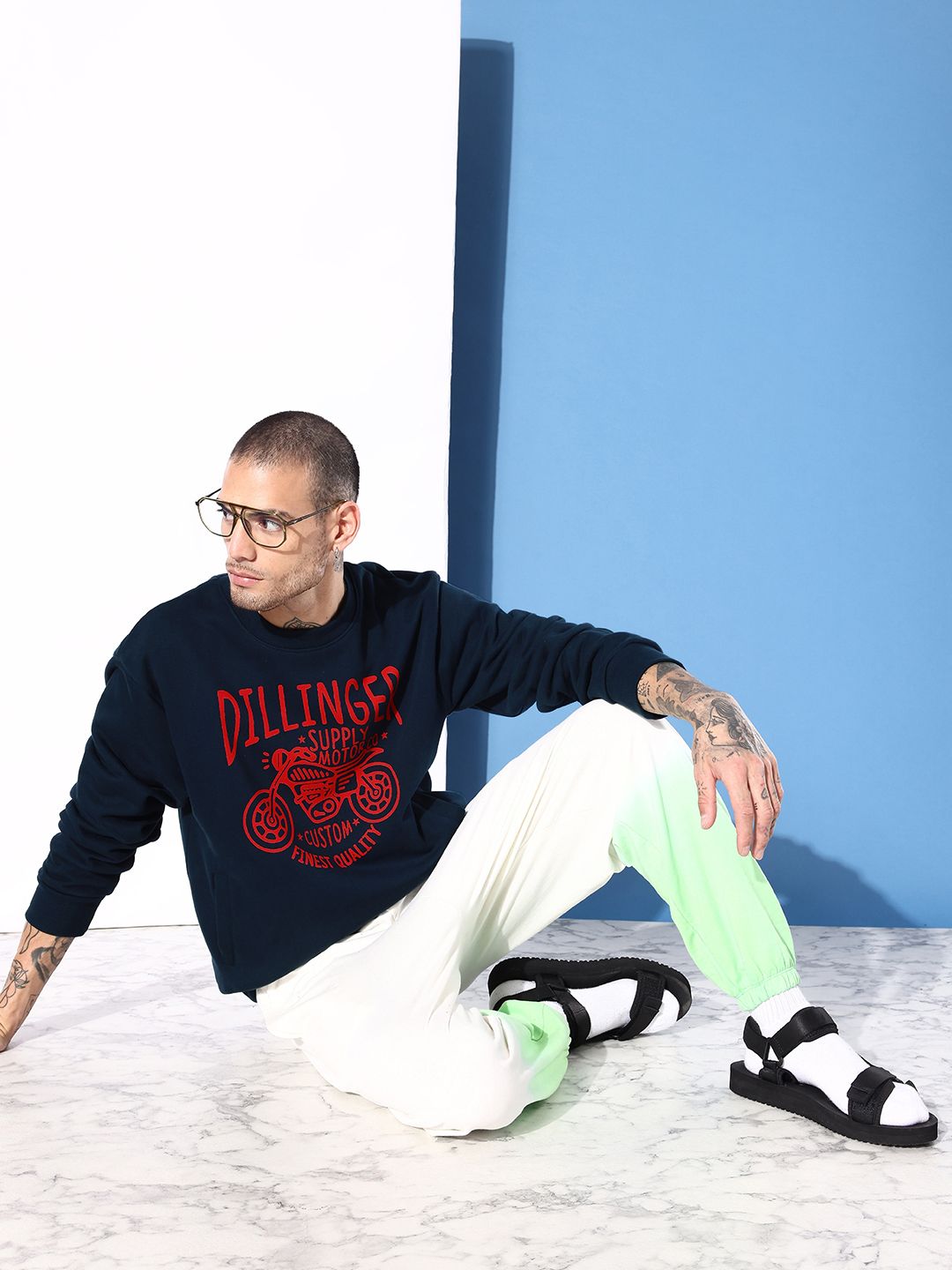 DILLINGER Men Graphic Printed Oversized Sweatshirt