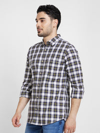 SPYKAR Tartan Checked Cotton Classic Opaque Casual Shirt