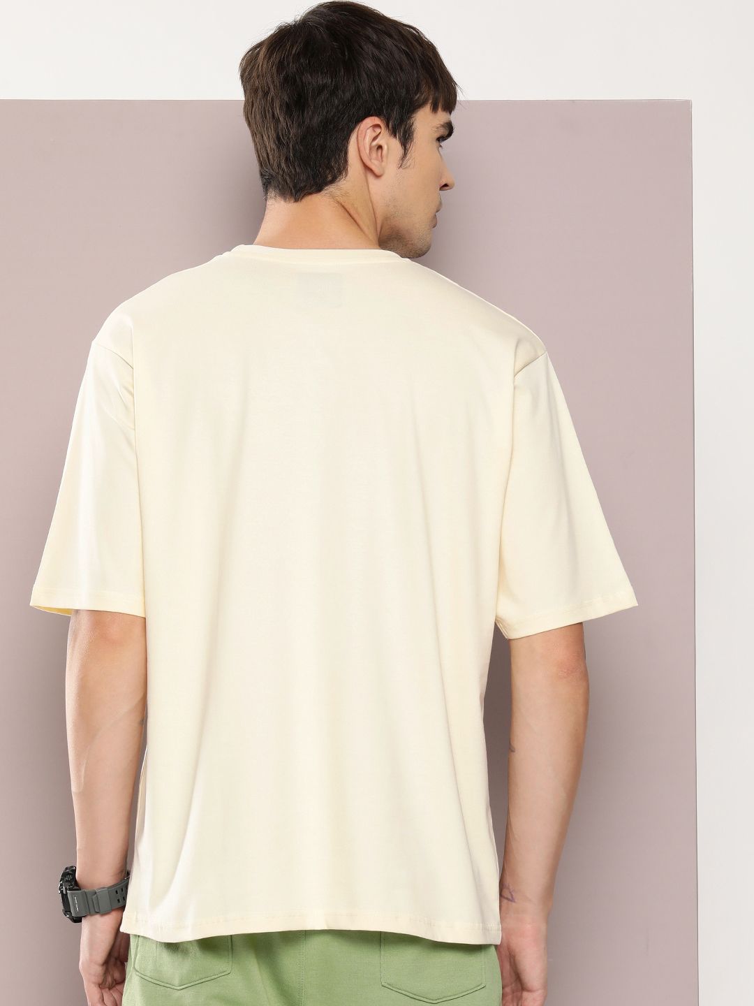 DILLINGER Men Graphic Oversized Printed Drop-Shoulder Sleeves Pure Cotton T-shirt