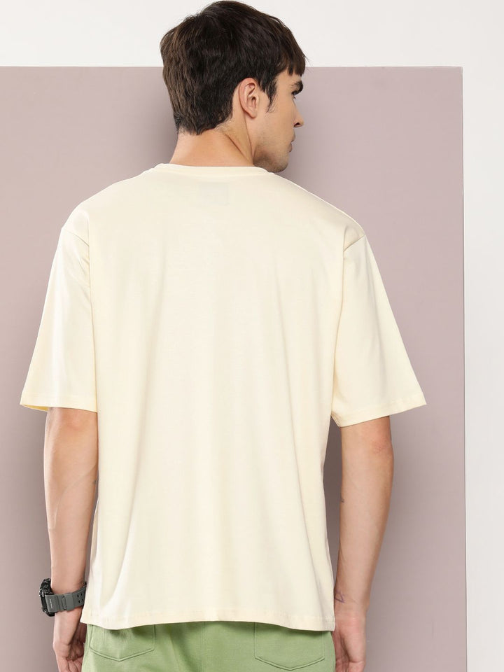 DILLINGER Men Graphic Oversized Printed Drop-Shoulder Sleeves Pure Cotton T-shirt