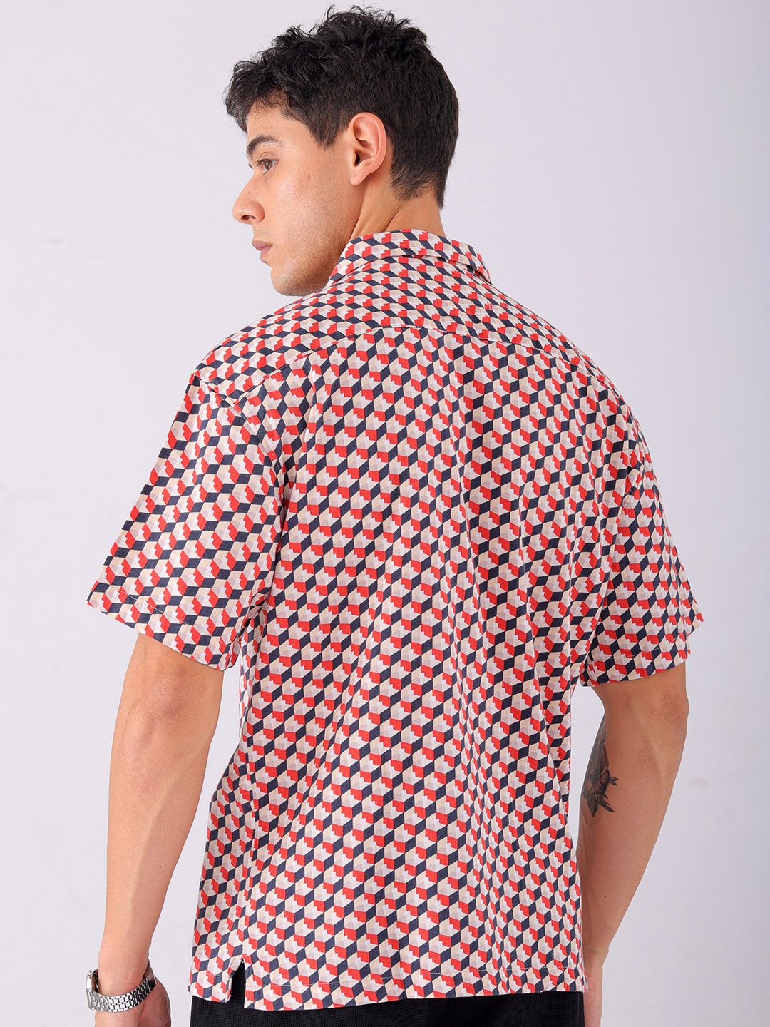 The Indian Garage Co Men Slim Fit Opaque Printed Party Shirt