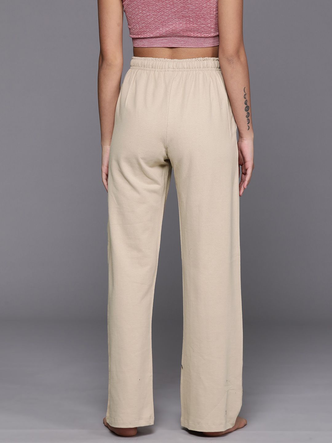 HRX by Hrithik Roshan Women Pure Cotton Flared Fit Yoga Track Pants