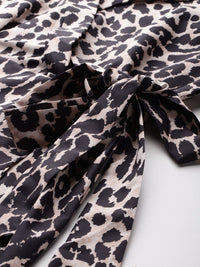 DressBerry Animal Print Midi Wrap Dress