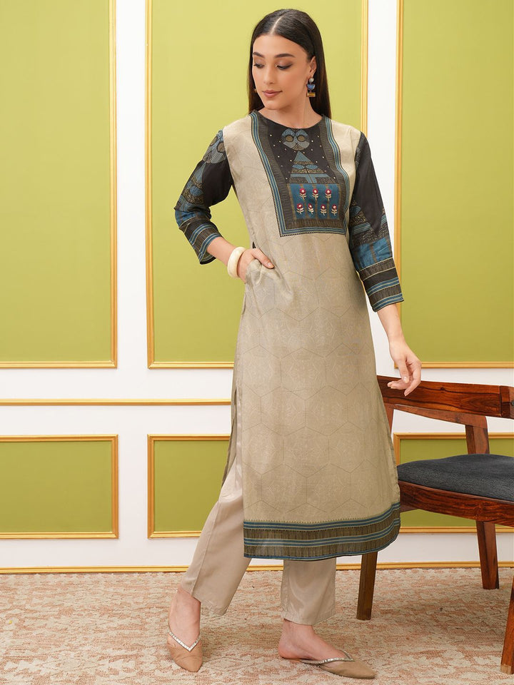 Vishudh Printed Regular Kurta with Trousers & With Dupatta