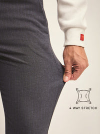 THE BEAR HOUSE Men Solid 4 Way Stretch Formal Trouser