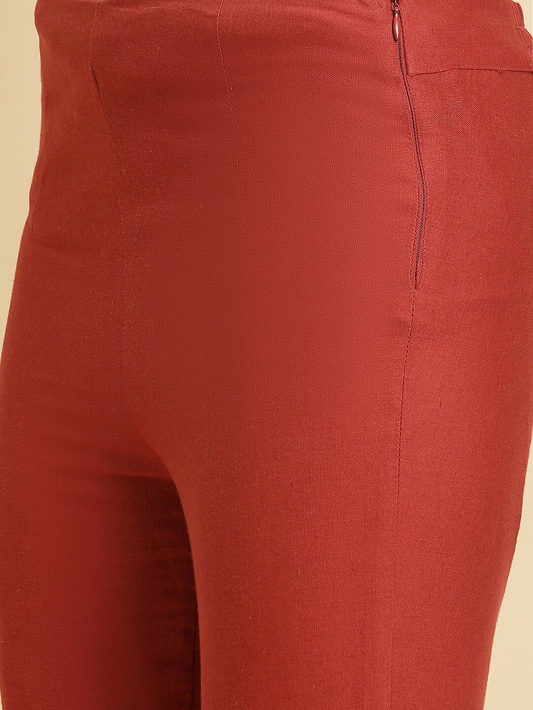 W Women Slim Fit Mid-Rise Cotton Regular Trousers