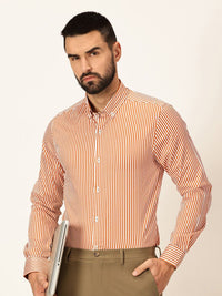 Thomas Scott Premium Striped Button-Down Collar Long Sleeves Formal Shirt
