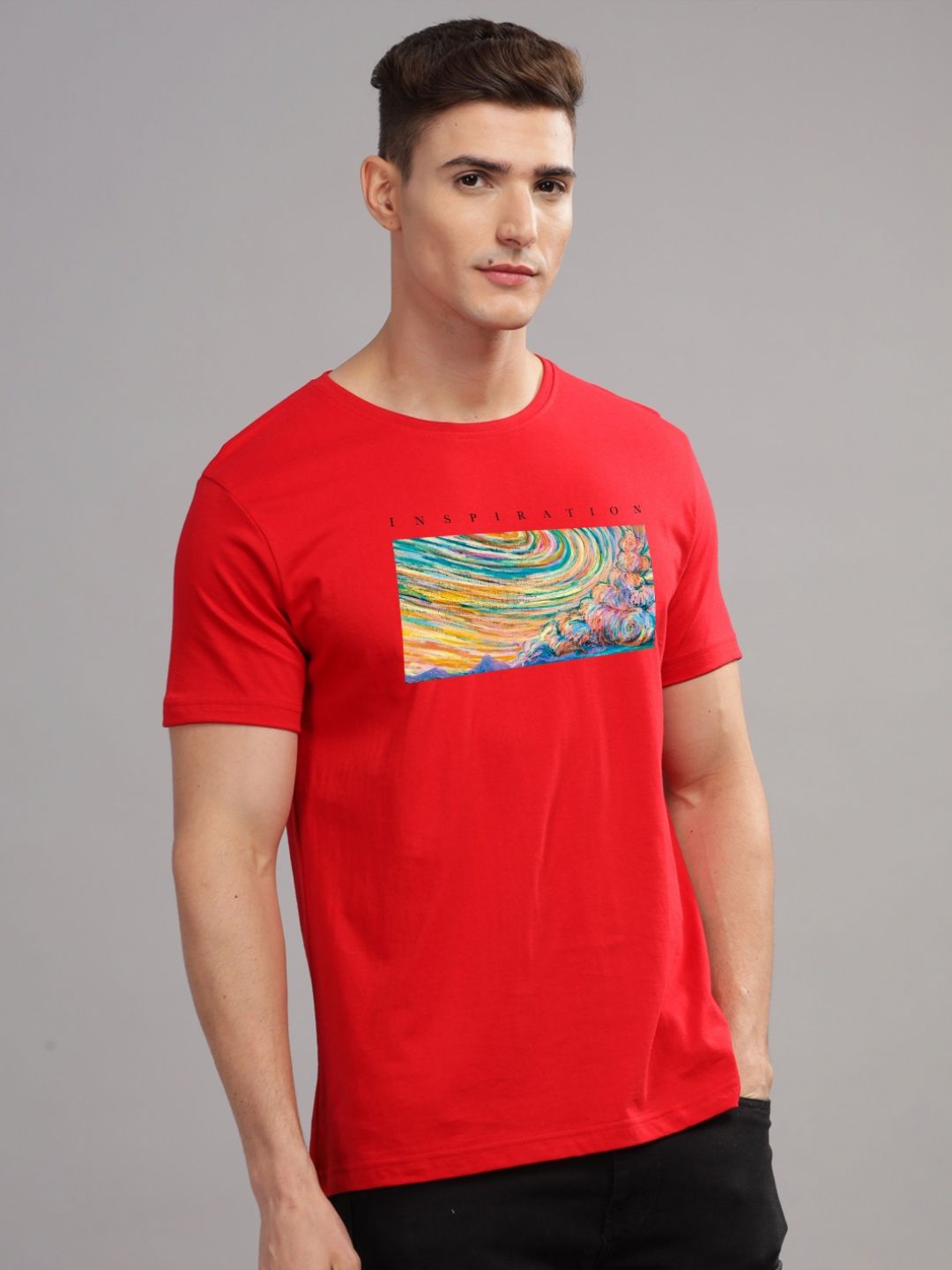 ADRO Men Printed Cotton T-shirt