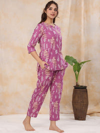 SANSKRUTIHOMES Floral Printed Pure Cotton Night Suit
