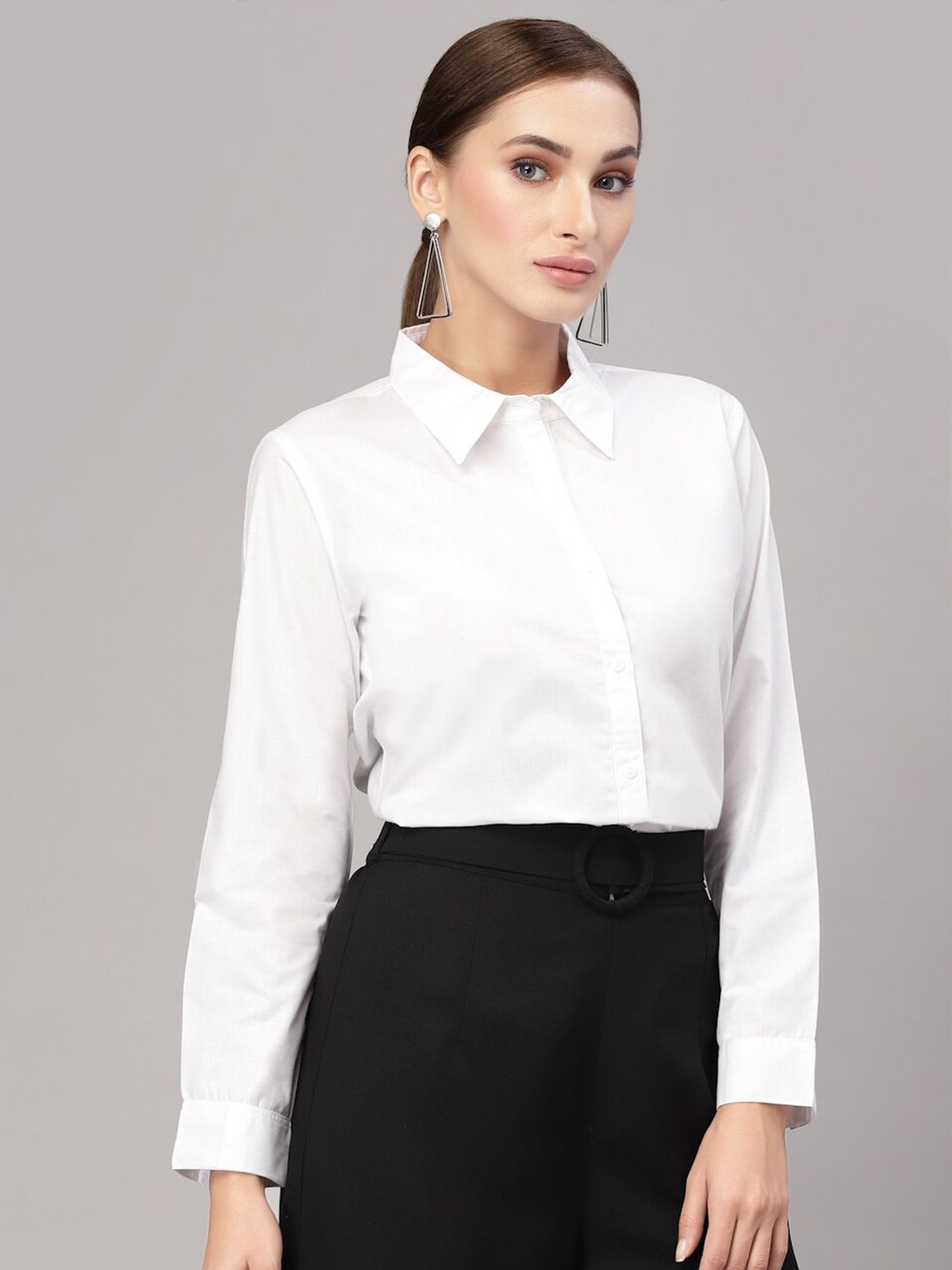 Style Quotient Women White Formal Shirt