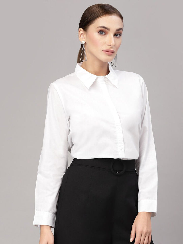 Style Quotient Women White Formal Shirt