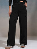 Street By Tokyo Talkies Women Straight Fit High-Rise Cargos Trousers