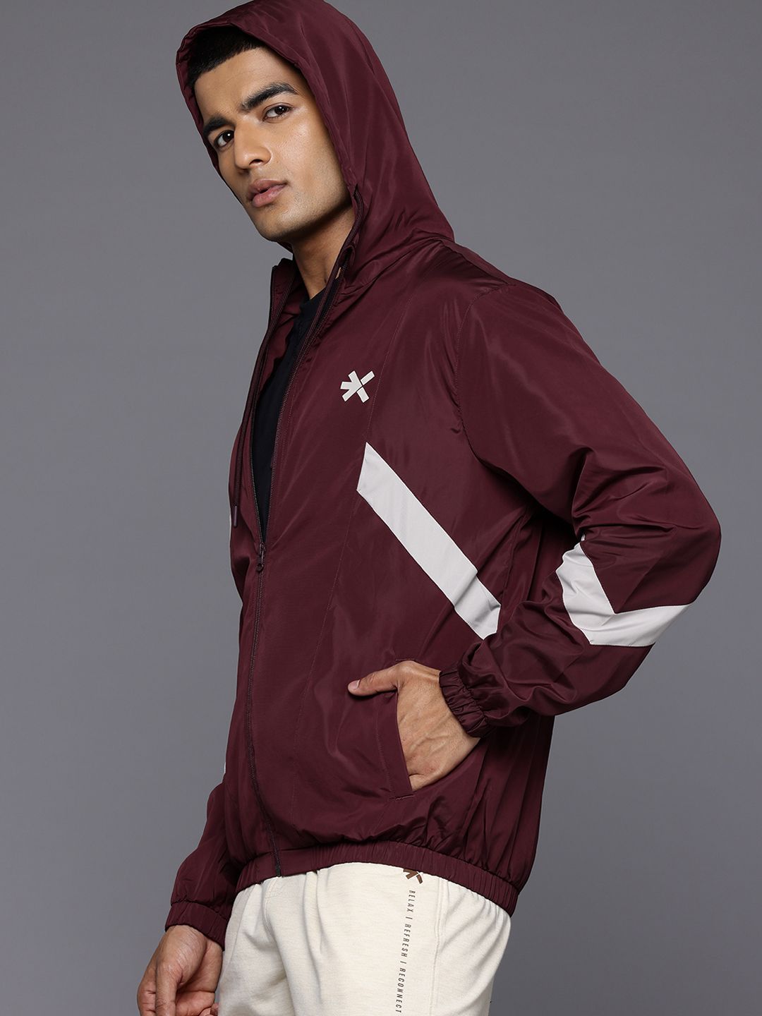 HRX by Hrithik Roshan Printed Hooded Lifestyle Bomber Jacket