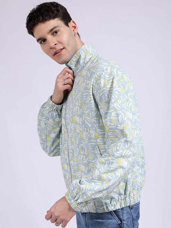 The Indian Garage Co Floral Printed Lightweight Cotton Bomber Jacket