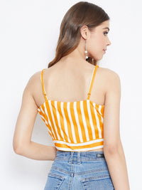 Berrylush Women Yellow Striped Top