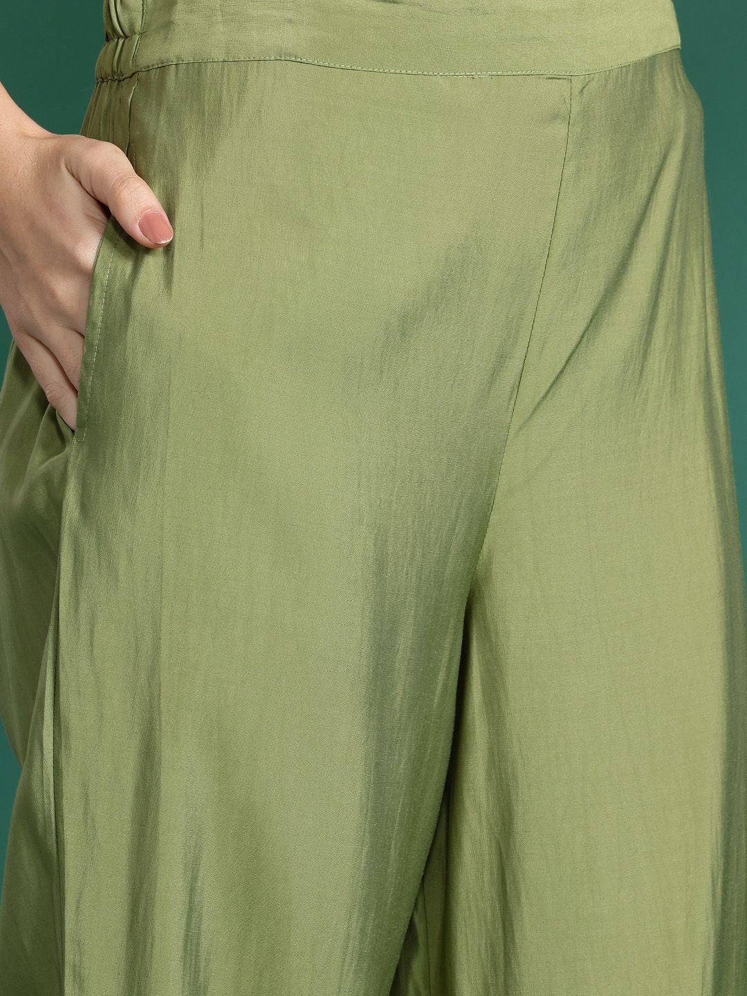 Indo Era Ethnic Motifs Embroidered Gotta Patti Kurta With Trousers & Dupatta