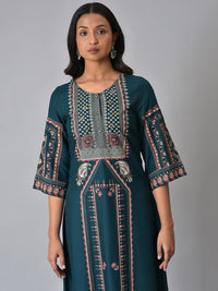 W Ethnic Motifs Printed Straight Regular Kurta
